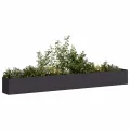 vidaXL Pflanzkübel Schwarz 360x40x40 cm Kaltgewalzter Stahl, Pflanzschale, Garten-Garten-Pflanzkübel, Outdoor-Pflanzgefäß, Hochbeet, Pflanzgefäß - Thumbnail 3