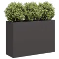 vidaXL Pflanzkübel Schwarz 120x40x80 cm Kaltgewalzter Stahl, Pflanzschale, Garten-Garten-Pflanzkübel, Outdoor-Pflanzgefäß, Hochbeet, Pflanzgefäß - Thumbnail 3