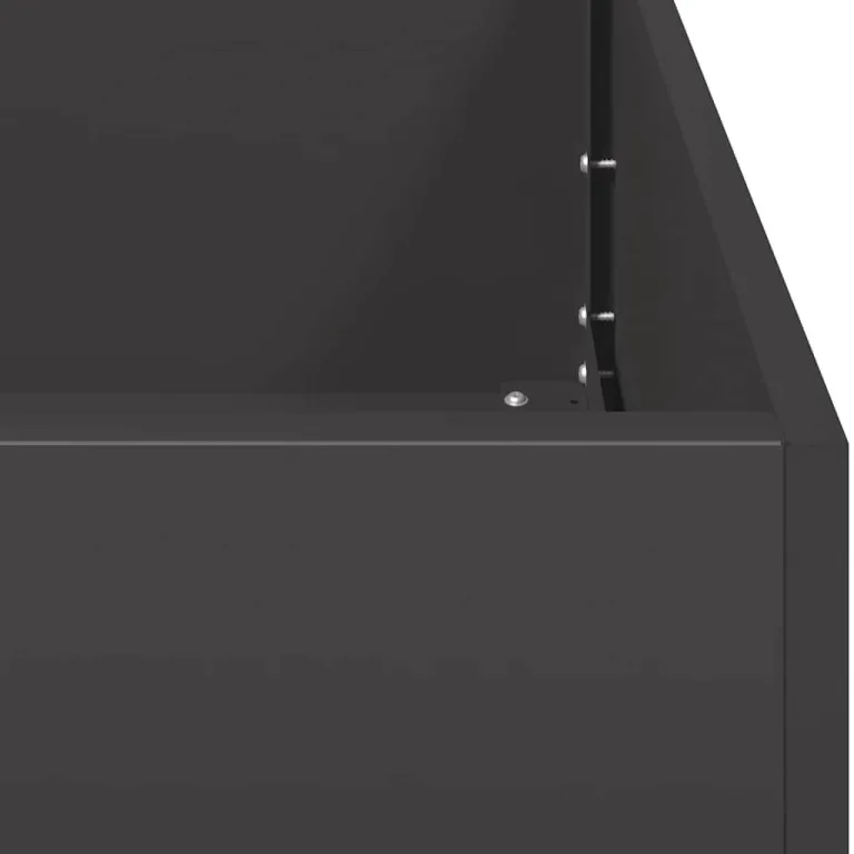 vidaXL Pflanzgefäß Schwarz 200x80x40 cm Stahl, Pflanzschale, Garten-Garten-Pflanzkübel, Outdoor-Pflanzgefäß, Hochbeet, Pflanzgefäß, Blumenkasten – Bild 7