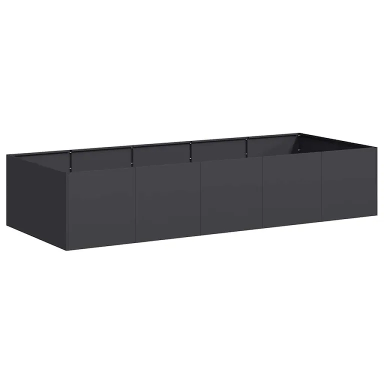 vidaXL Pflanzgefäß Schwarz 200x80x40 cm Stahl, Pflanzschale, Garten-Garten-Pflanzkübel, Outdoor-Pflanzgefäß, Hochbeet, Pflanzgefäß, Blumenkasten – Bild 1