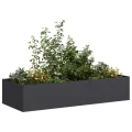 vidaXL Pflanzgefäß Schwarz 200x80x40 cm Stahl, Pflanzschale, Garten-Garten-Pflanzkübel, Outdoor-Pflanzgefäß, Hochbeet, Pflanzgefäß, Blumenkasten - Thumbnail 4
