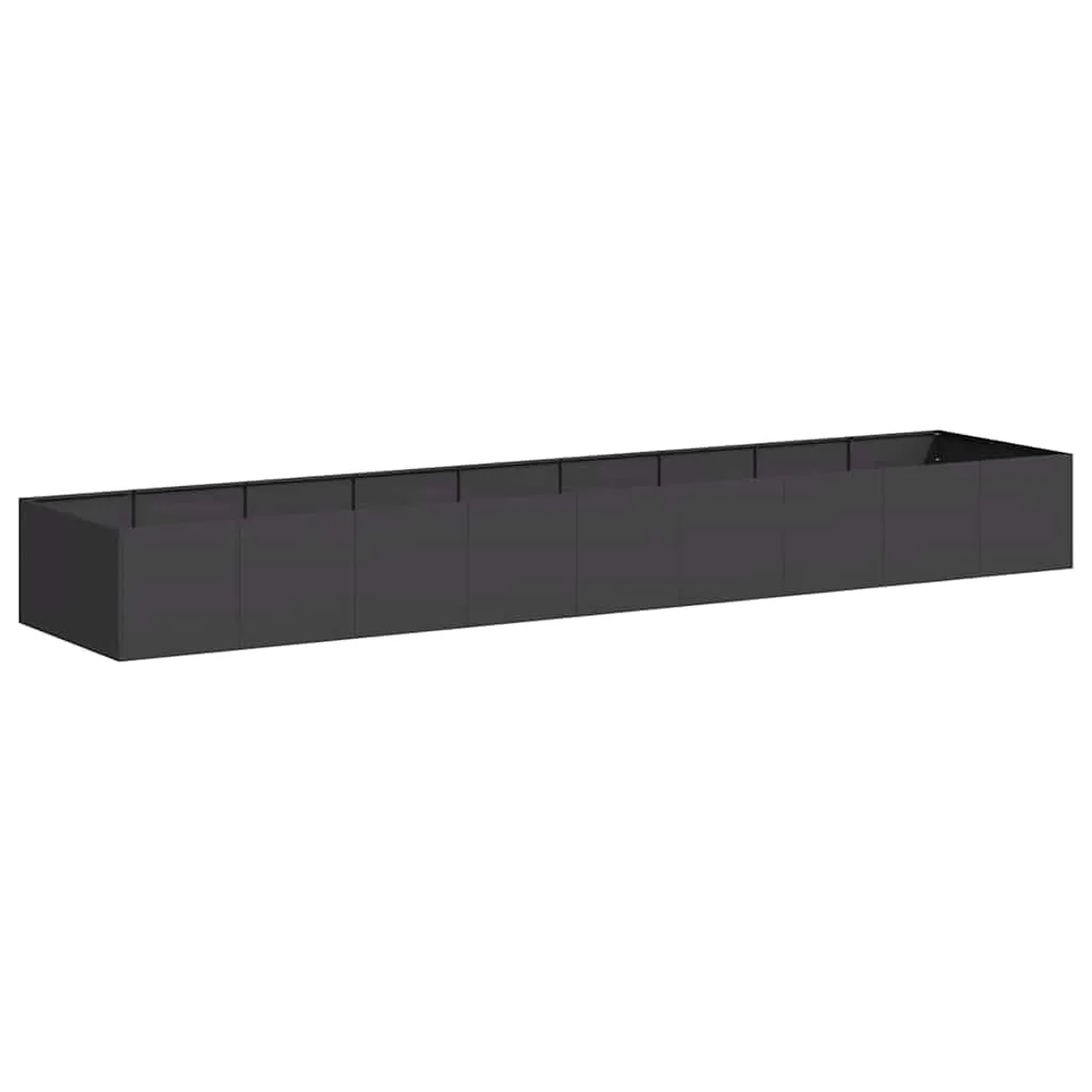 vidaXL Pflanzkübel Schwarz 360x80x40 cm Stahl, Pflanzschale, Garten-Garten-Pflanzkübel, Outdoor-Pflanzgefäß, Hochbeet, Pflanzgefäß, Blumenkasten - Bild 1