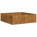 vidaXL Pflanzkübel Rostig 100x100x30 cm Wetterfester Stahl, Pflanztopf, Pflanzenständer, Hochbeet, Pflanzgefäßständer, Pflanzentablett, Gartenpflanzer - Thumbnail 1