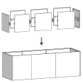 vidaXL Pflanzkübel 120x40x40 cm Edelstahl, Pflanzschale, Garten-Garten-Pflanzkübel, Outdoor-Pflanzgefäß, Hochbeet, Pflanzgefäß, Blumenkasten - Thumbnail 6