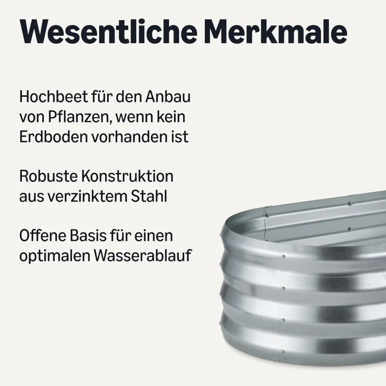 Amazon Basics Hochbeet, Verzinkter Stahl, 121,9cm x 61cm x 30,5cm, 1 Pack, Silber – Bild 2