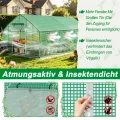Froadp Gewächshaus Foliengewächshaus 4,5x2x2 m Folientunnel Winterfest Treibhaus Tomatengewächshaus 18 ㎡ Stabiles Tomatenhaus mit Verzinktem Stahlrohr inkl. Tür & Fenster, Grün - Thumbnail 5