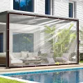 Plane Wasserdicht mit Ösen 2x3 Abdeckplane Transparent Durchsichtige Plastikfolie für Regenschutz & Winter Isolierung, Folie für Gewächshaus Außenbereich Garten Terrasse & Balkon Wetterfest - Thumbnail 1