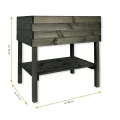 gartenetage Hochbeet XL mit Ablage und Pflanzfolie - Wetterfest, Ergonomisch, Inklusive Schutzlasur, Robustes Kiefernholz, Anthrazit - Thumbnail 3