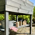 gartenetage Hochbeet XL mit Ablage und Pflanzfolie - Wetterfest, Ergonomisch, Inklusive Schutzlasur, Robustes Kiefernholz, Anthrazit - Thumbnail 6