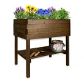 gartenetage Hochbeet XL mit Ablage und Pflanzfolie - Wetterfest, Ergonomisch, Inklusive Schutzlasur, Robustes Kiefernholz, Anthrazit - Thumbnail 7