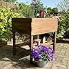 gartenetage Hochbeet XL mit Ablage und Pflanzfolie - Wetterfest, Ergonomisch, Inklusive Schutzlasur, Robustes Kiefernholz, Braun – Bild 4