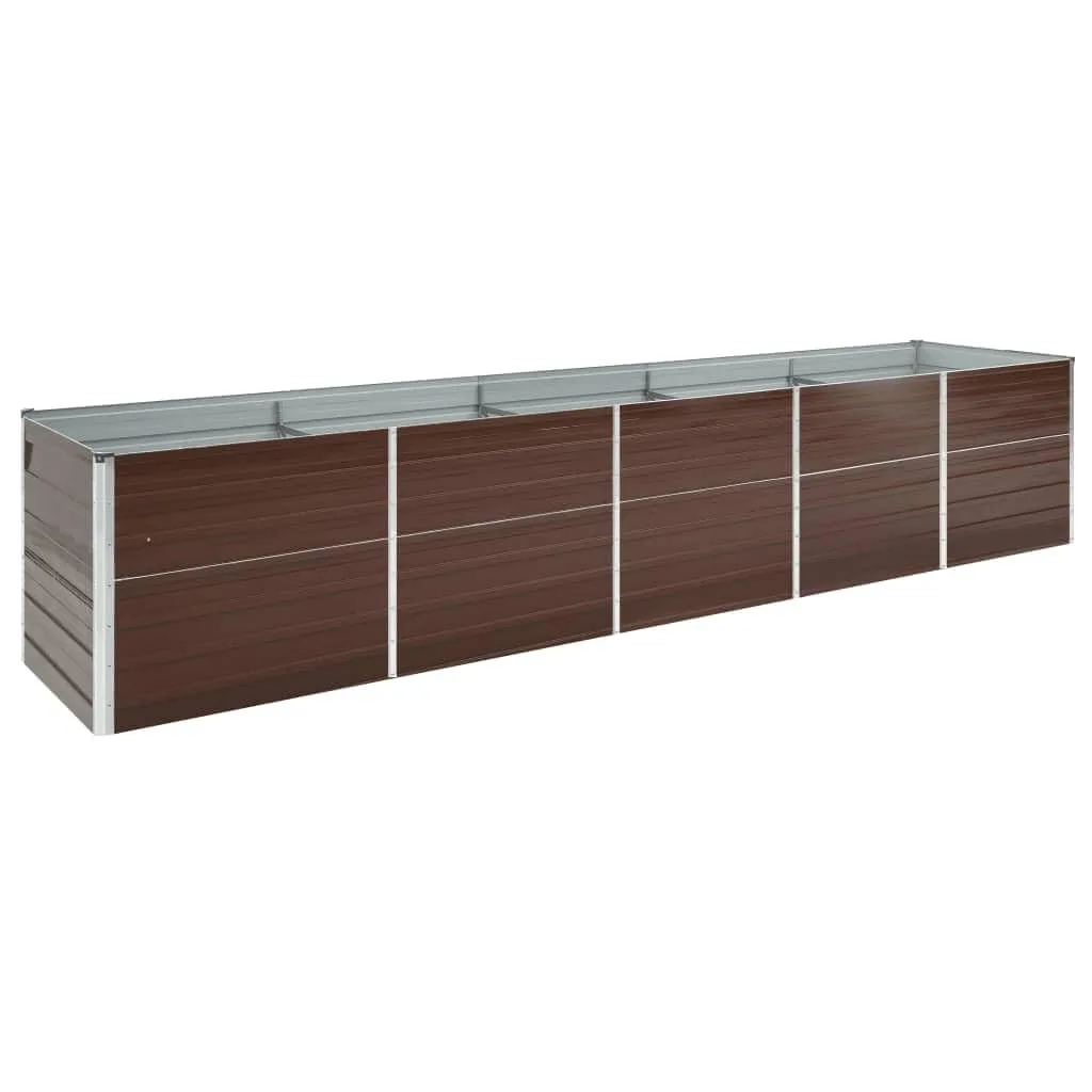 Myheimly Garten-Hochbeet Verzinkter Stahl 400×80×77 cm Braun - Bild 1