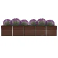 Myheimly Garten-Hochbeet Verzinkter Stahl 400×80×77 cm Braun - Thumbnail 2
