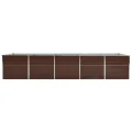 Myheimly Garten-Hochbeet Verzinkter Stahl 400×80×77 cm Braun - Thumbnail 3