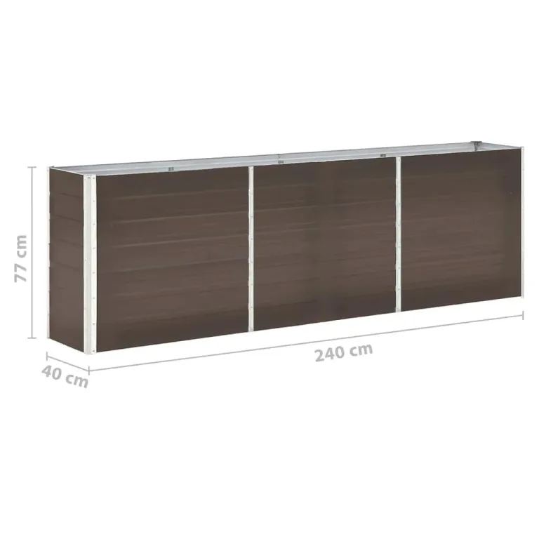 Myheimly Garten-Hochbeet Verzinkter Stahl 240×40×77 cm Braun – Bild 6
