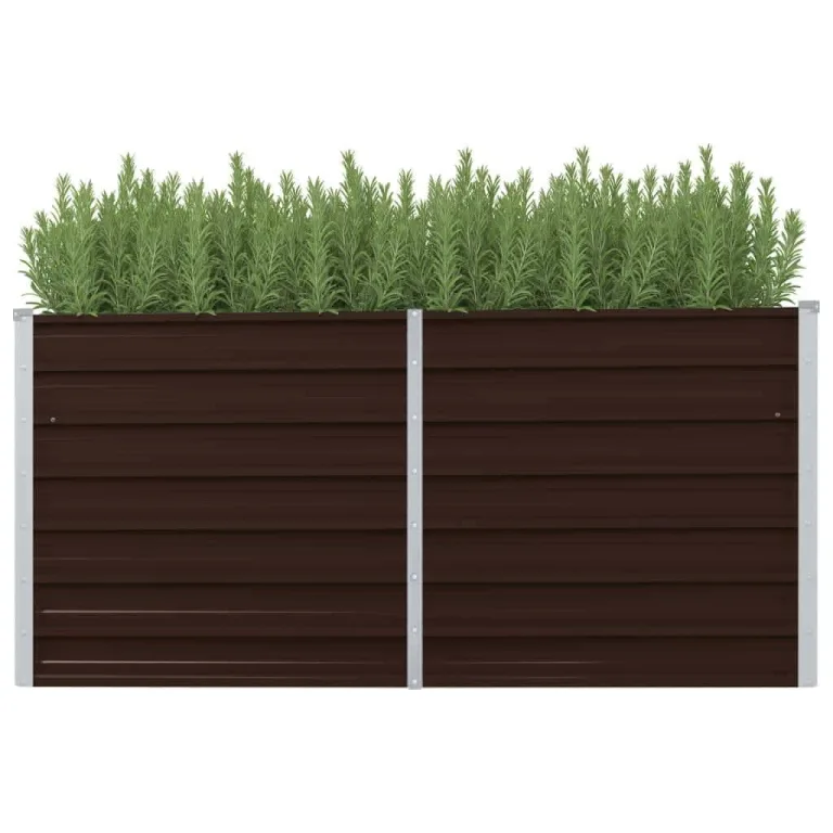 Myheimly Garten-Hochbeet Verzinkter Stahl 240×40×77 cm Braun – Bild 10