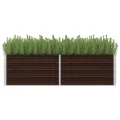 Myheimly Garten-Hochbeet Verzinkter Stahl 240×40×77 cm Braun - Thumbnail 9