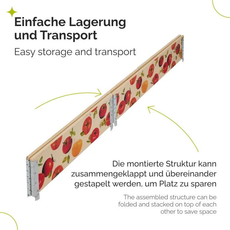 Garronda Holzaufsatzrahmen mit Print - Hochbeete für Pflanzen Blumen Kräuter Obst und Gemüse Aufbewahrungskiste aus Holz mit dekorativem Druck GD-0075 (120x80x20 cm, Tomate, 3St) – Bild 4