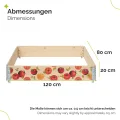 Garronda Holzaufsatzrahmen mit Print - Hochbeete für Pflanzen Blumen Kräuter Obst und Gemüse Aufbewahrungskiste aus Holz mit dekorativem Druck GD-0075 (120x80x20 cm, Tomate, 3St) - Thumbnail 2