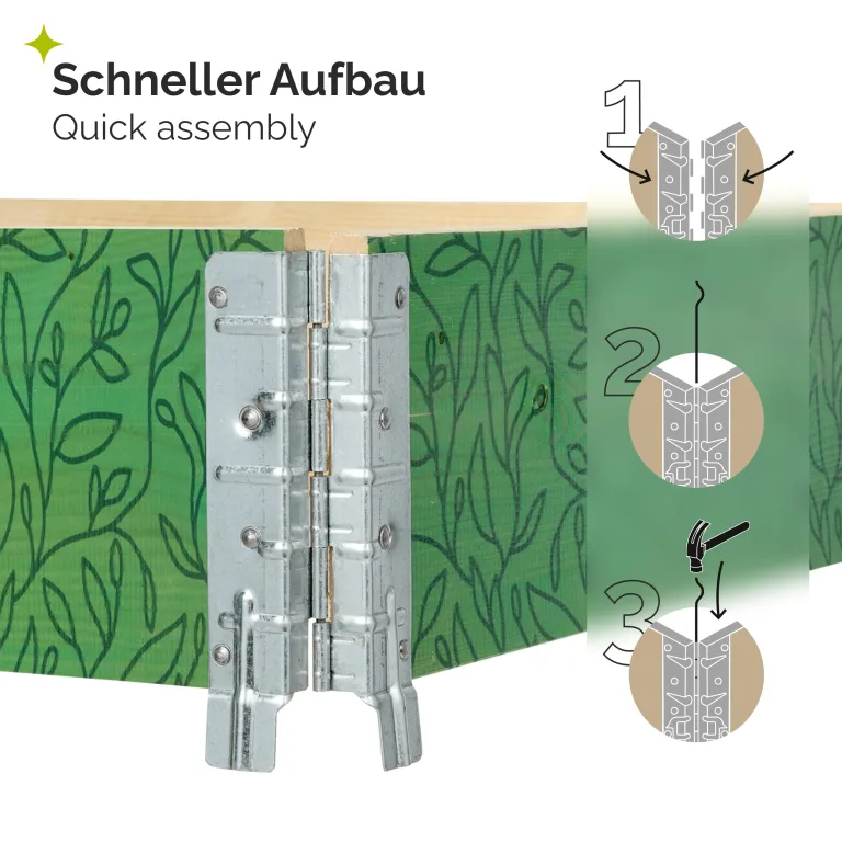 Garronda Holzaufsatzrahmen mit Print - Hochbeete für Pflanzen Blumen Kräuter Obst und Gemüse Aufbewahrungskiste aus Holz mit dekorativem Druck GD-0075 (120x80x20 cm, Blatt mit Hintergrund, 3St) – Bild 3