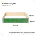 Garronda Holzaufsatzrahmen mit Print - Hochbeete für Pflanzen Blumen Kräuter Obst und Gemüse Aufbewahrungskiste aus Holz mit dekorativem Druck GD-0075 (120x80x20 cm, Blatt mit Hintergrund, 3St) - Thumbnail 2