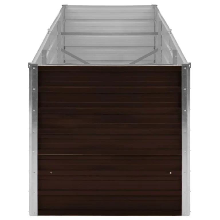 Myheimly Garten-Hochbeet Braun Blumenkasten Pflanzkasten Pflanzkübel Blumenkübel Pflanztopf Blumentopf Gemüsebeet Pflanzbeet 240 x 80 x 77 cm Verzinkter Stahl – Bild 4