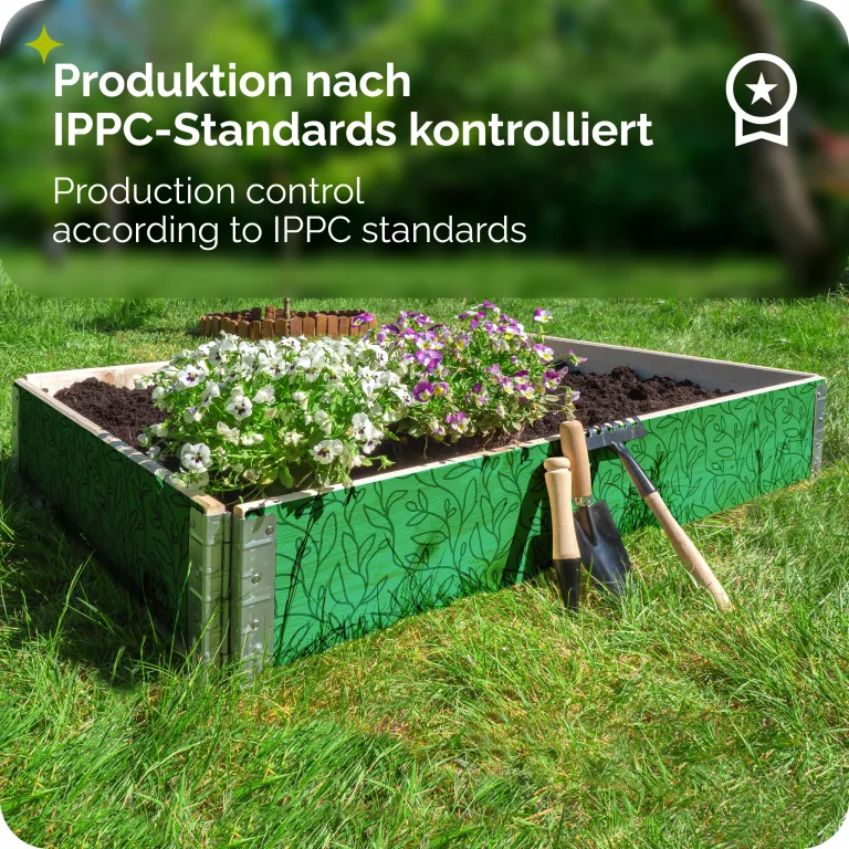 Garronda Holzaufsatzrahmen mit Print - Hochbeete für Pflanzen Blumen Kräuter Obst und Gemüse Aufbewahrungskiste aus Holz mit dekorativem Druck GD-0075 (120x80x20 cm, Blatt mit Hintergrund, 2St) – Bild 6