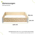 Garronda Holzaufsatzrahmen mit Print - Hochbeete für Pflanzen Blumen Kräuter Obst und Gemüse Aufbewahrungskiste aus Holz mit dekorativem Druck GD-0075 (120x80x20 cm, Blatt, 1St) - Thumbnail 2