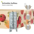 Garronda Holzaufsatzrahmen mit Print - Hochbeete für Pflanzen Blumen Kräuter Obst und Gemüse Aufbewahrungskiste aus Holz mit dekorativem Druck GD-0075 (120x80x20 cm, Tomate, 1St) - Thumbnail 3
