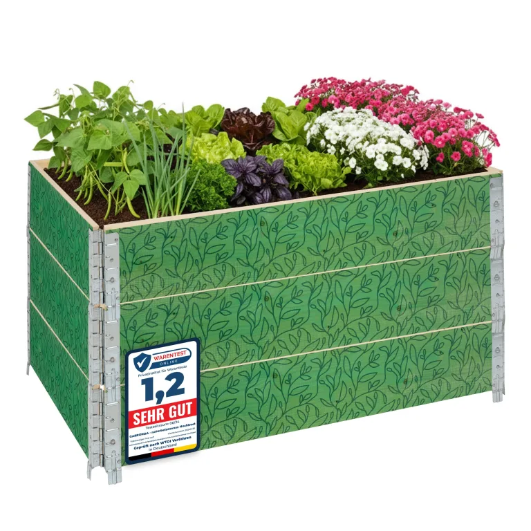 Garronda Holzaufsatzrahmen mit Print - Hochbeete für Pflanzen Blumen Kräuter Obst und Gemüse Aufbewahrungskiste aus Holz mit dekorativem Druck GD-0075 (120x80x20 cm, Biene, 1St) – Bild 7