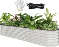 YITAHOME Outdoor Hochbeet Metall 240x61x43cm, Hochbeete-Kit aus Verdicktem Zink-Aluminium-Magnesium-Edelstahl-Metall Hochbeete für Garten mit Sicherheitsgummi für Gemüse, Blumen und Früchte (Grau) - Thumbnail 9