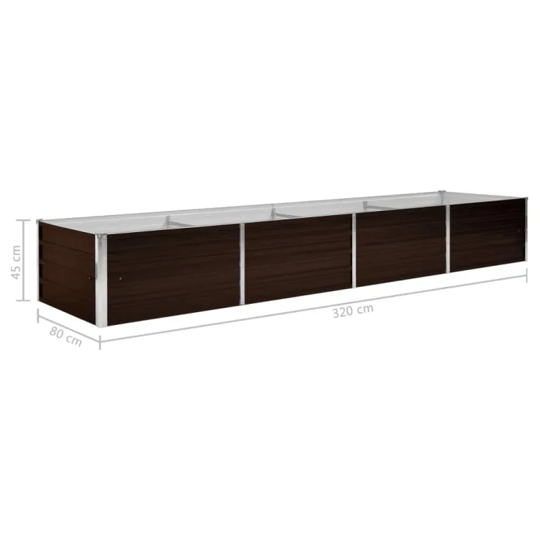 Myheimly Garten-Hochbeet Braun 320 x 80 x 45 cm Verzinkter Stahl – Bild 7