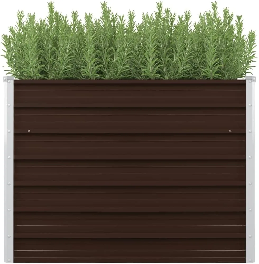 Garten-Hochbeet Braun 100 x 40 x 77 cm Verzinkter Stahl - Bild 1