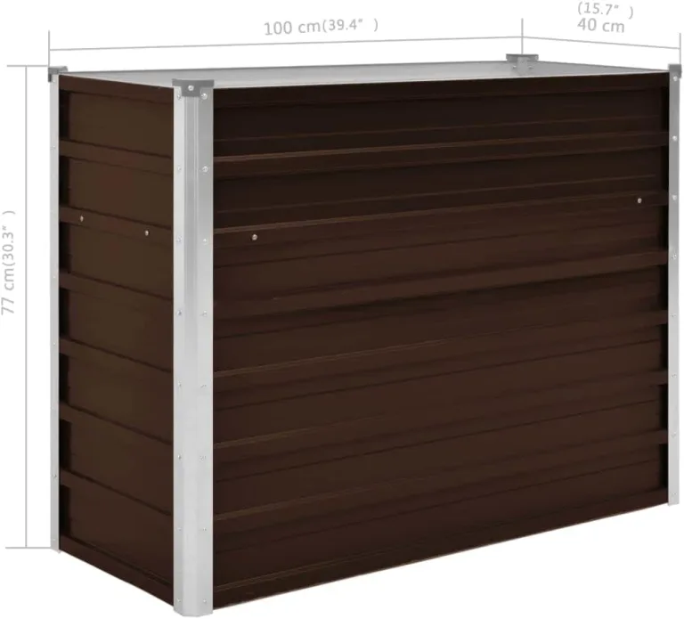 Garten-Hochbeet Braun 100 x 40 x 77 cm Verzinkter Stahl – Bild 8