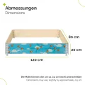 Garronda Holzaufsatzrahmen mit Print - Hochbeete für Pflanzen Blumen Kräuter Obst und Gemüse Aufbewahrungskiste aus Holz mit dekorativem Druck GD-0075 (120x80x20 cm, Biene mit Hintergrund, 1St) - Thumbnail 2