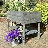 gartenetage Hochbeet XXL mit Ablage und Pflanzfolie - Nachhaltiges Design, Wetterfest, Rückenschonend, Praktische Ablage, Inklusive Pflanzfolie, Anthrazit - Thumbnail 2