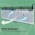 Outsunny Tunnelgewächshaus mit 3 Rolltüren, 6 Fenstern, Heringen und Seilen, verzinkter Stahl und PE Garten- und Pflanzengewächshaus, 6x3x2 m, grün - Thumbnail 4