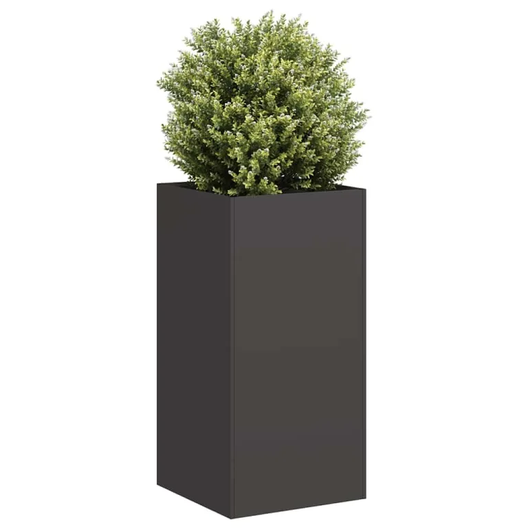 vidaXL Pflanzkübel Schwarz 40x40x80 cm Kaltgewalzter Stahl, Pflanzschale, Garten-Garten-Pflanzkübel, Outdoor-Pflanzgefäß, Hochbeet, Pflanzgefäß – Bild 4
