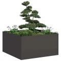 vidaXL Pflanzkübel Schwarz 80x80x40 cm Kaltgewalzter Stahl, Pflanzschale, Garten-Garten-Pflanzkübel, Outdoor-Pflanzgefäß, Hochbeet, Pflanzgefäß - Thumbnail 4