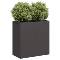 vidaXL Pflanzkübel Schwarz 80x40x80 cm Kaltgewalzter Stahl, Pflanzschale, Garten-Garten-Pflanzkübel, Outdoor-Pflanzgefäß, Hochbeet, Pflanzgefäß - Thumbnail 1