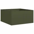 vidaXL Pflanzkübel Olivgrün 80x80x40 cm Kaltgewalzter Stahl, Pflanzschale, Garten-Garten-Pflanzkübel, Outdoor-Pflanzgefäß, Hochbeet, Pflanzgefäß - Thumbnail 1