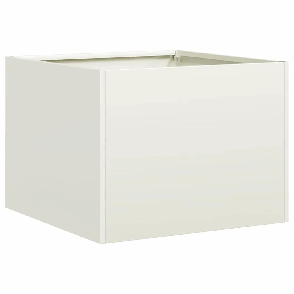 vidaXL Pflanzgefäß Weiß 40x40x30 cm Stahl, Pflanzschale, Garten-Garten-Pflanzkübel, Outdoor-Pflanzgefäß, Hochbeet, Pflanzgefäß, Blumenkasten - Bild 1