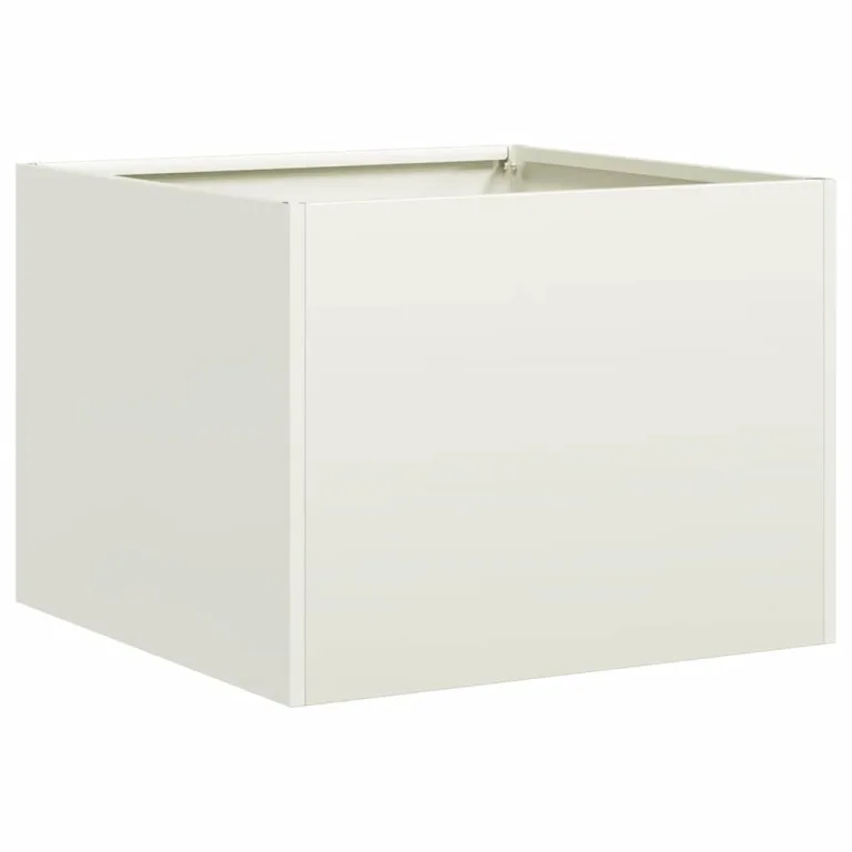 vidaXL Pflanzgefäß Weiß 40x40x30 cm Stahl, Pflanzschale, Garten-Garten-Pflanzkübel, Outdoor-Pflanzgefäß, Hochbeet, Pflanzgefäß, Blumenkasten – Bild 1
