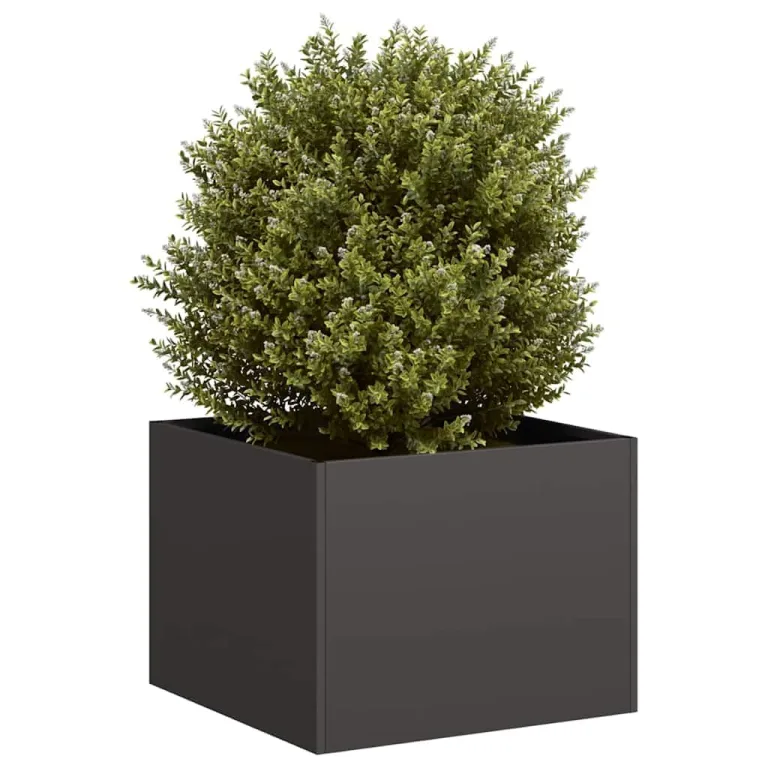 vidaXL Pflanzkübel Schwarz 40x40x30 cm Stahl, Pflanzschale, Garten-Garten-Pflanzkübel, Outdoor-Pflanzgefäß, Hochbeet, Pflanzgefäß, Blumenkasten – Bild 4