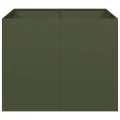 vidaXL Pflanzgefäß Olivgrün 100x100x80 cm Stahl, Pflanzschale, Garten-Garten-Pflanzkübel, Outdoor-Pflanzgefäß, Hochbeet, Pflanzgefäß, Blumenkasten - Thumbnail 7