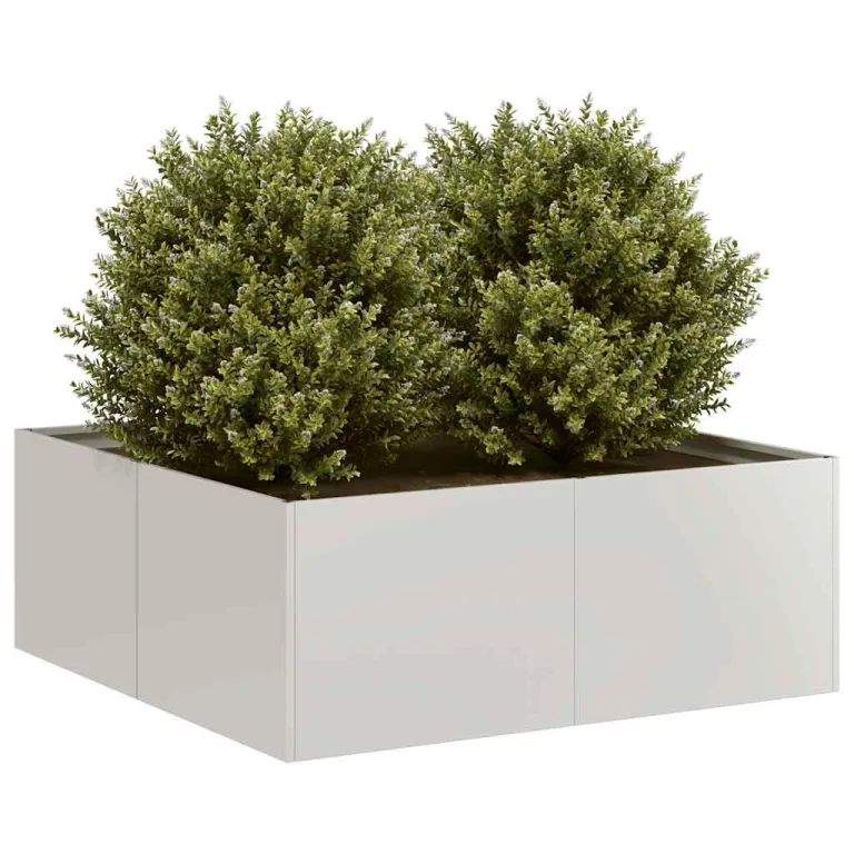 vidaXL Pflanzkübel 80x80x30 cm Edelstahl, Pflanzschale, Garten-Garten-Pflanzkübel, Outdoor-Pflanzgefäß, Hochbeet, Pflanzgefäß, Blumenkasten – Bild 4