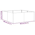 vidaXL Pflanzkübel 80x80x30 cm Edelstahl, Pflanzschale, Garten-Garten-Pflanzkübel, Outdoor-Pflanzgefäß, Hochbeet, Pflanzgefäß, Blumenkasten - Thumbnail 3