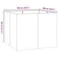 vidaXL Pflanzgefäß Weiß 100x100x80 cm Stahl, Pflanzschale, Garten-Garten-Pflanzkübel, Outdoor-Pflanzgefäß, Hochbeet, Pflanzgefäß, Blumenkasten - Thumbnail 3