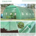 Outsunny Gewächshaus ca. 6 x 3 x 2 m Foliengewächshaus mit 8 Fenster, Rolltür, Aufrollbar Seitenwänden, UV-beständiger Folientunnel, Winterfest Tomatenhaus mit Erdanker, Grün - Thumbnail 5