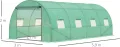 Outsunny Gewächshaus ca. 6 x 3 x 2 m Foliengewächshaus mit 8 Fenster, Rolltür, Aufrollbar Seitenwänden, UV-beständiger Folientunnel, Winterfest Tomatenhaus mit Erdanker, Grün - Thumbnail 8